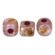 Cuentas de vidrio Minos® par Puca® - Opaque mix rose/gold ceramic look 03000/15695